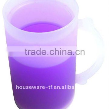 plastic double wall ice cup with handle