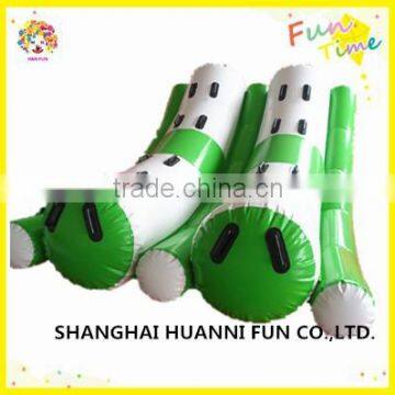 Double lane inflatable water seesaw on floating water park