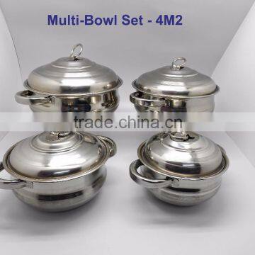 Stainless Steel Multi Bowl set- cooking and serving