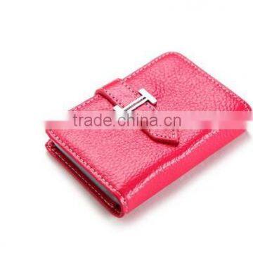 Lady's fashion design custom promotional cheap business/ name /ID leather card holder