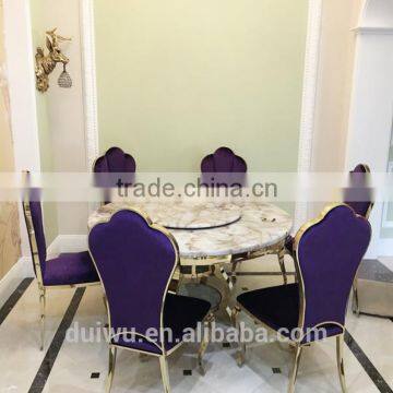 2012 Factory new marble model stainless steel dining table with good price