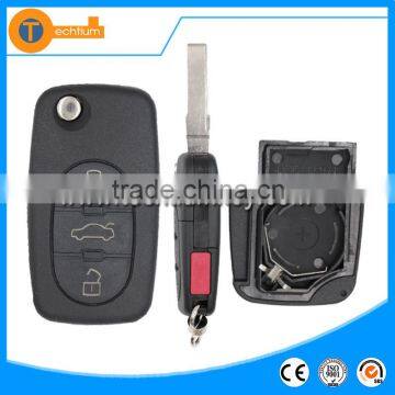 car remote key case shell cover fob house with big battery place and uncut blade flip car remote key for vw sharan Polo santana