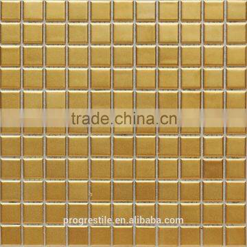 gold metal mosaic, stainless steel mosaic, decorative wall mosaic tiles (KK1005)