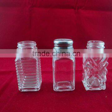 square glass herb jar, squre jar for spice