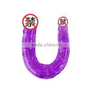 Jelly Double Headed Dildo Double Dong Realistic Cock Penis Anal Plugs Sex Toys For Lesbian photo-5