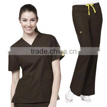 China Manufacturer TC Medical Uniform Scrub Top Sale / PolyCotton Medical Scrubs, Nursing Scrubs OEM Scrub Sets, photo-5
