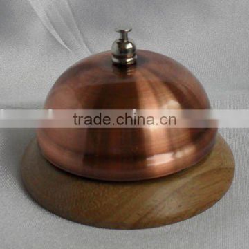 reception bell in copper finish with wooden base A12-D02 (A054)