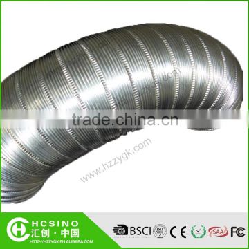 Semi-rigid fire resistant aluminum heat resistant flexible duct