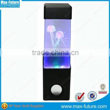 Mini Aquarium Colorful LED dancing water speaker with jellyfish swiming in the tank F-1218 J