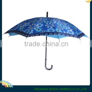 Double Layer Straight Umbrella with Crooked Wooden Handle in Different Colors XD-SU031