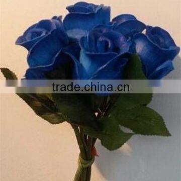 exquisite artificial bouquet , blue rose bud with 6 head wedding bridal bouquet