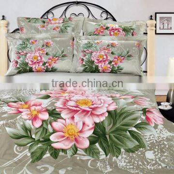 Promotion! Reactive Printed bed set 3d bedding set linen 100%cotton queen size/bedclothes duvet cover