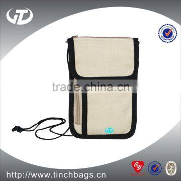Hot sale nylon neck wallet for passport