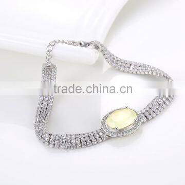 Fashion 925 Sterling Silver Big White AAA Zircon Prong Setting Bracelet photo-6