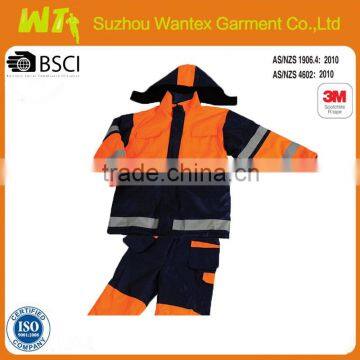 100% polyester EN20471/343 reflective working winter safety raincoat for men