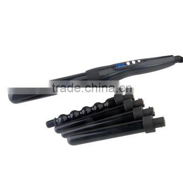 Professional hair curler with LCD temperature display