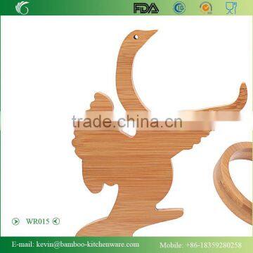 WR015/LFGB Wood Premium Bamboo Wine Rack Wooden Fruit Vegetable Display Rack Antique Wine Kitchen Rack photo-2