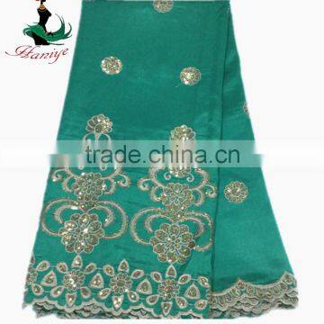 Haniye new arrival Indian George lace fabric /embroidery tulle george lace fabric/ PLGG07-1 in Green