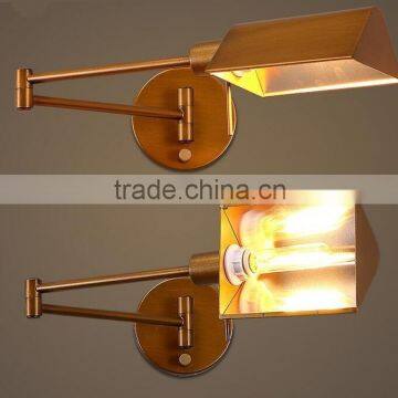 North Amenrica Swing Arm Wall Sconce Wall Light. Wrought Iron Wall Lamp, Corridor Restaurant Industry