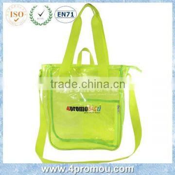 Green clear pvc shopping bag