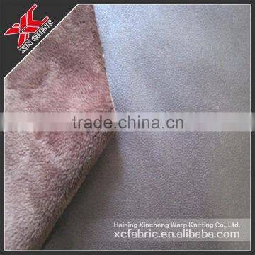 100% polyester upholstery suede pu fabric