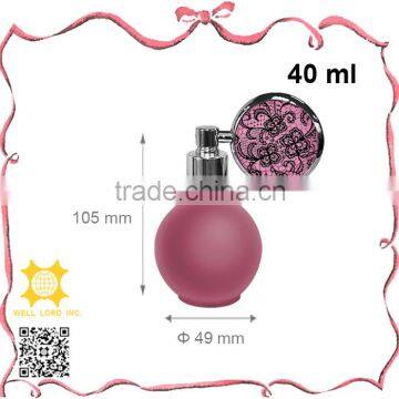 Fashion favorite patterned rosy mauve round perfume bottle atomizer