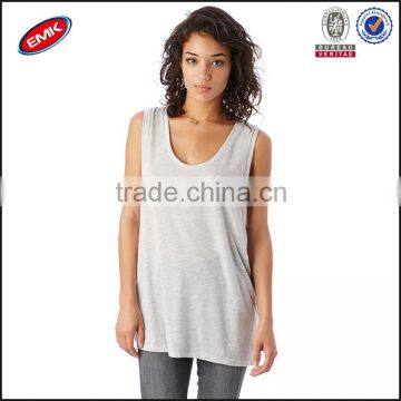 Cut off Melange Jersey Burnout Tank Top Women