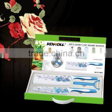 CK-6032 Multi Gift set for Kitchen chef ceramic knife set with ceramic peeling