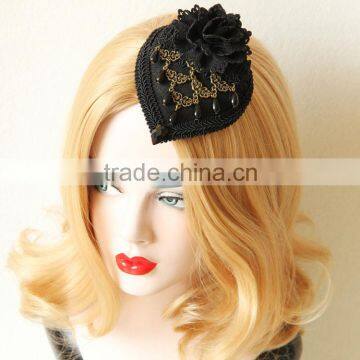 MYLOVE gothic mini top hat black flower hat