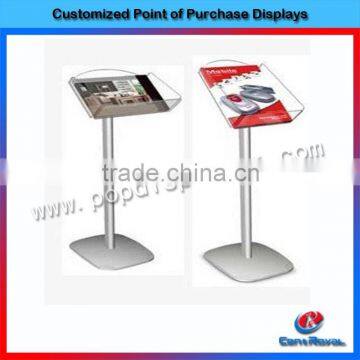 acrylic floor standing mobile security display stand