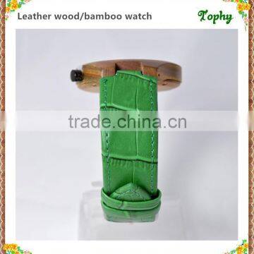 Trade Assurance Bamboo Wooden Watches 2016 New Products Men's With Genuine Leather Band Luxury photo-4