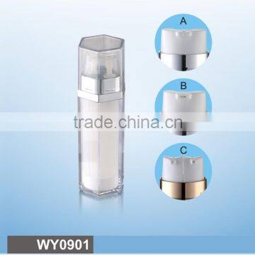 WY0901 hexagon double chamber dip-tube bottle,20ml 30ml double chamber bottle