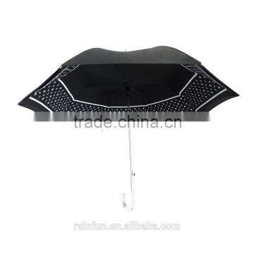 Black Color Heat Protection Double Layers Umbrella