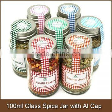 100ml Mini Glass Spice Jar with Aluminum Cap