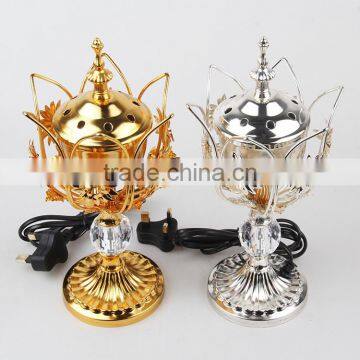 Wholesale New Style Leaf Carve Pattern Flower Shape Electric Incense Burner