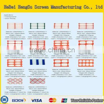 warning mesh/fence/plastic safety mesh/HDPE warning barrier fence/snow fence(China factory0