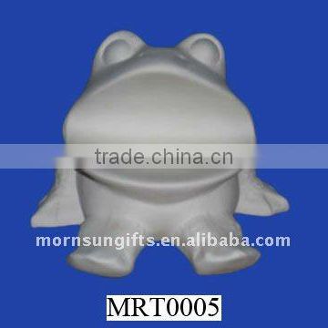 unglazed porcelain frog