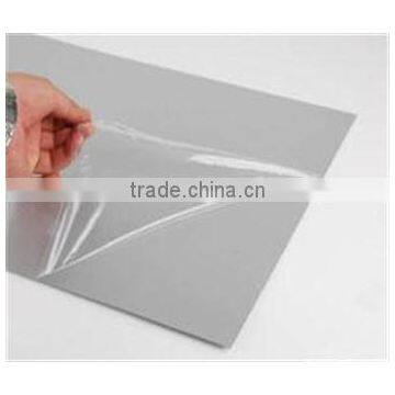 Self adhesive and no residue stainless steel film