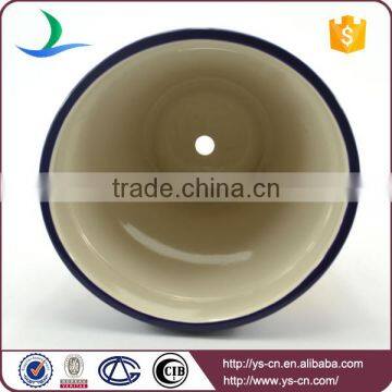 YSfp0007-02 Hand Print Ceramic Standing Flower Pot Rack for Garden photo-3