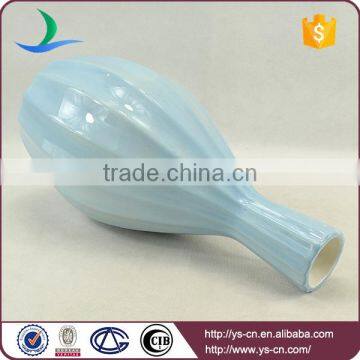 Matt Blue Ceramic Vase Painted by Hand for Hotel Decoration photo-5