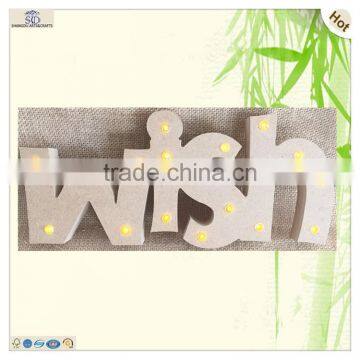 new year celebrating wish wooden led ornament