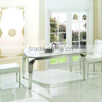 TH335 Foshan High Quality White Marble Dining Table photo-2
