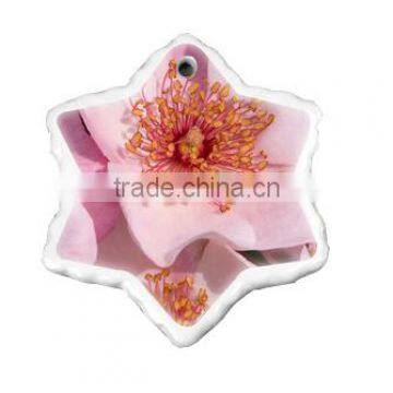 Sublimation Ceramic Blank White Coated Personalized Snowflake Christmas Ornament