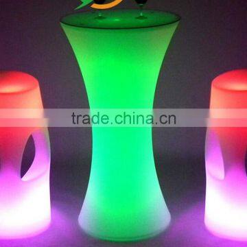 2017 Sigma 16 colors change PE plastic outdoor bar furniture cheap bar stool sets