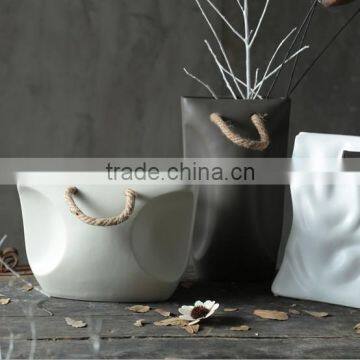 Ceremic Modern Design Bag Shape Flower Vase photo-4