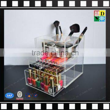 Wholesale acrylic cosmetic makeup organizer high transparent makeup box with drawer from shenzhen yidong