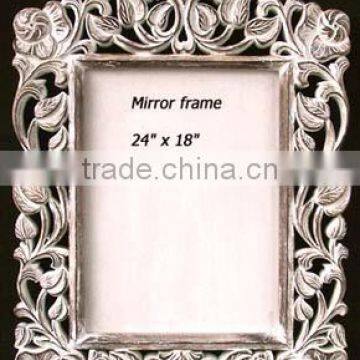 Carved wooden mirror frame,Hand carved wood antique mirror frame,Hand carved decoration wood mirror frame,Hand made mirror fram