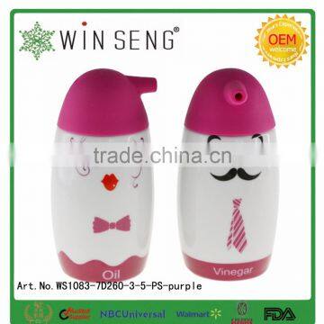 Porcelain Condiment Set Oil & Vinegar Bottle Salt & Pepper Shaker photo-2