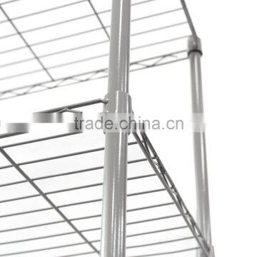 4-Tier Carbon Steel Black Shelf Storage Wire Metal Rack Shelving Suitable For Kitchen Home and Office photo-2