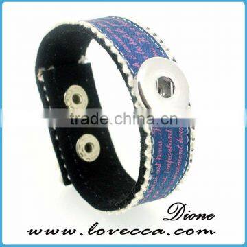 New Arrival Multicolor Hollow Leather Snap Button Bracelet Fit for 18mm Buttons Wholesale photo-4